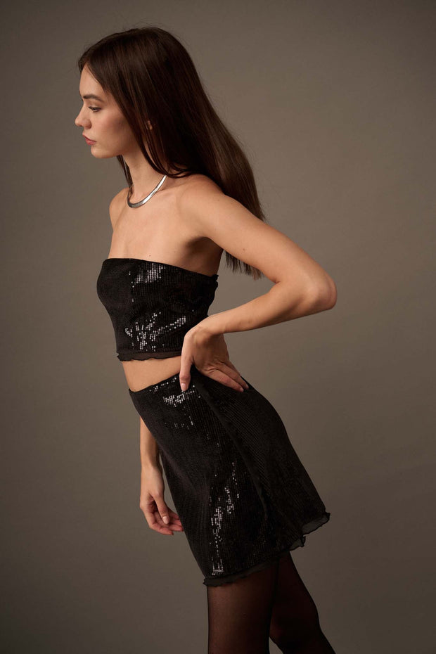 Chase the Night High-Waist Sequin Mini Skirt - ShopPromesa