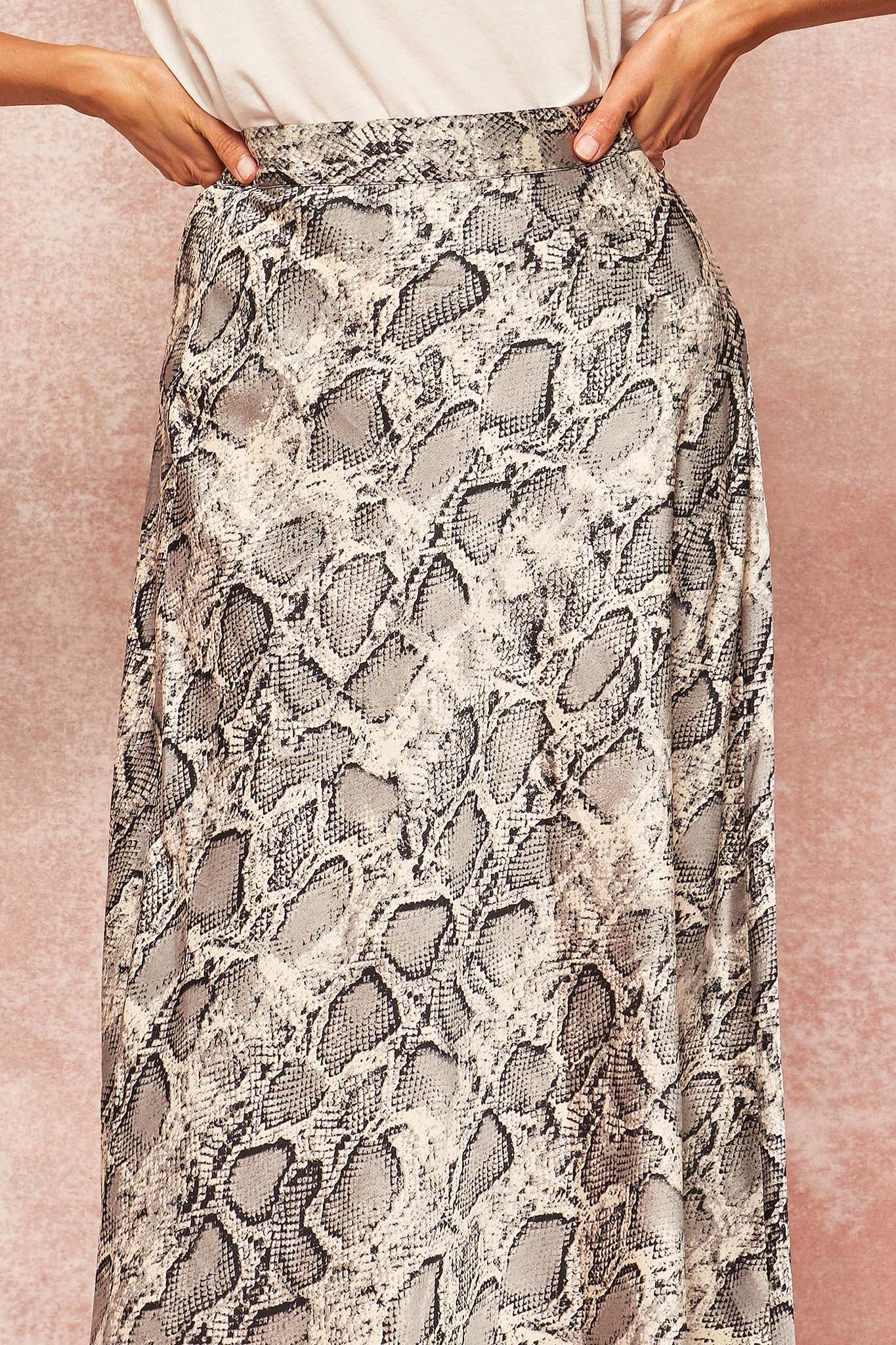 Pretty Poison Snakeskin-Print Midi Skirt - ShopPromesa