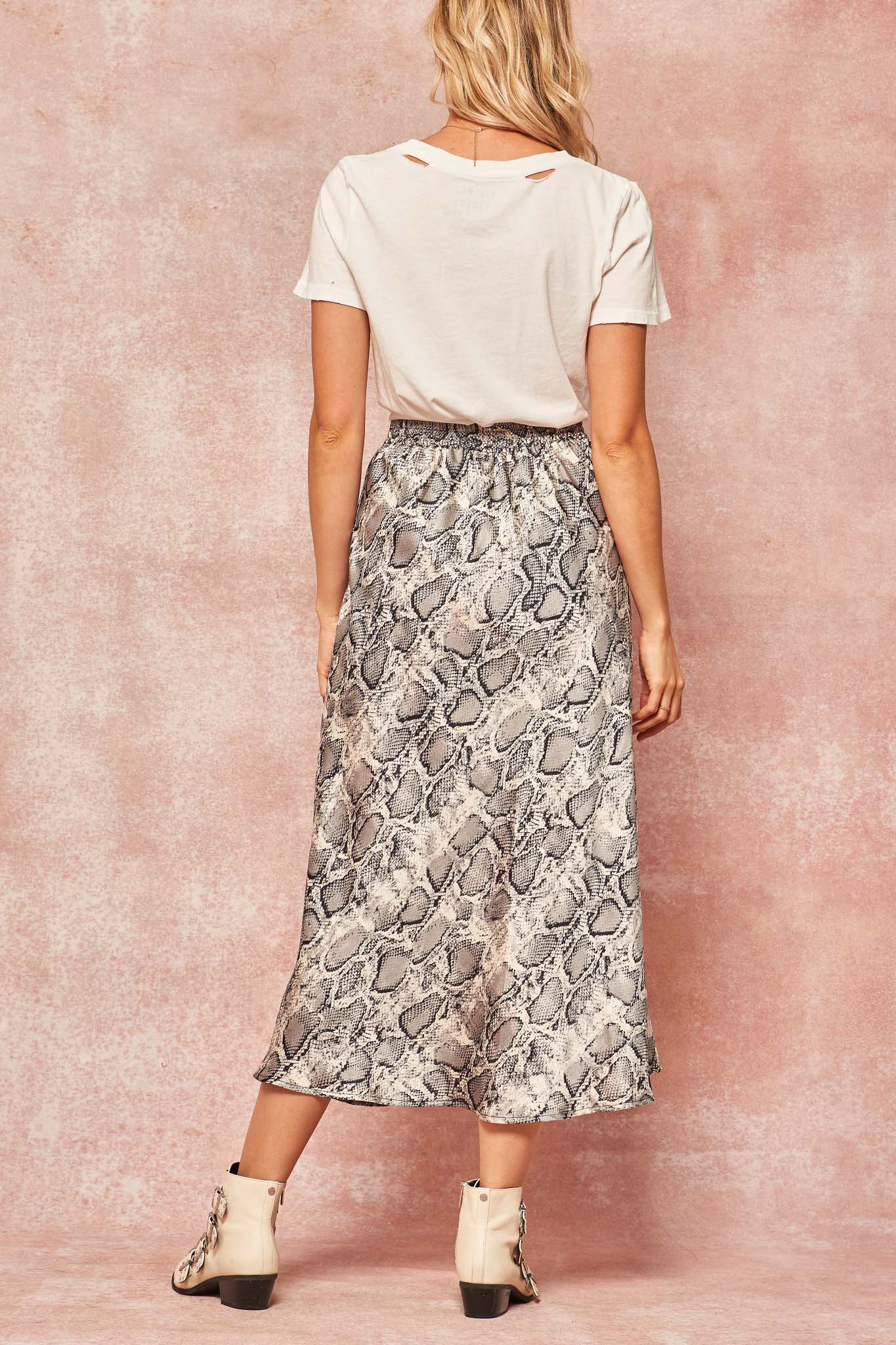 Pretty Poison Snakeskin-Print Midi Skirt - ShopPromesa