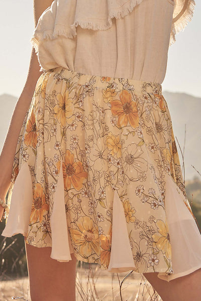 Blooming Love Floral Chiffon Pleated Mini Skirt - ShopPromesa