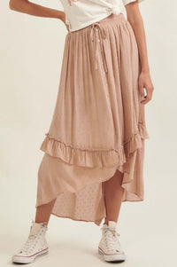 Whispering Wind Ruffled High-Low Prairie Skirt - ShopPromesa