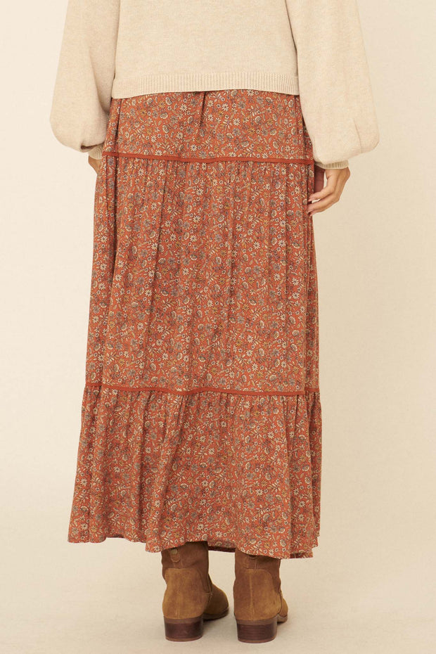 Vintage Blooms Tiered Floral Prairie Skirt - ShopPromesa