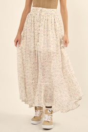Shoot the Breeze Floral Button-Front Maxi Skirt - ShopPromesa