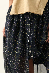 Shoot the Breeze Floral Button-Front Maxi Skirt - ShopPromesa