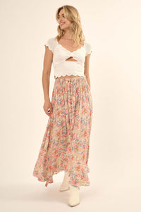 Work of Art Floral Button-Front Maxi Skirt - ShopPromesa