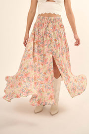 Work of Art Floral Button-Front Maxi Skirt - ShopPromesa