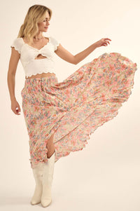 Work of Art Floral Button-Front Maxi Skirt - ShopPromesa