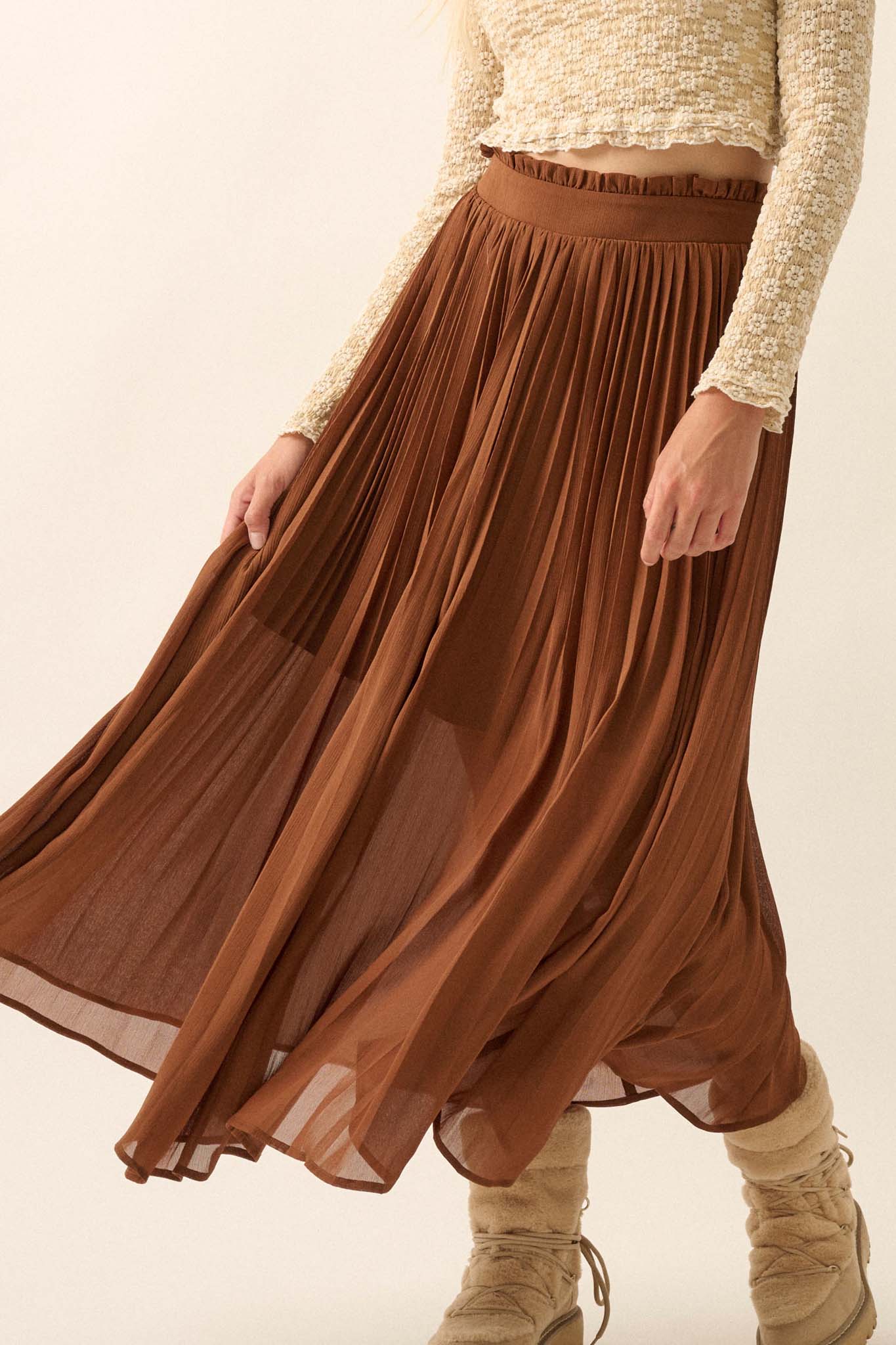 Long Time Coming Accordion Pleated Maxi Skirt - ShopPromesa