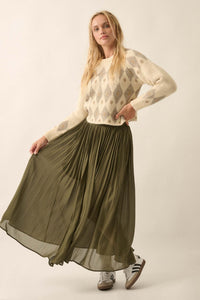 Long Time Coming Accordion Pleated Maxi Skirt - ShopPromesa