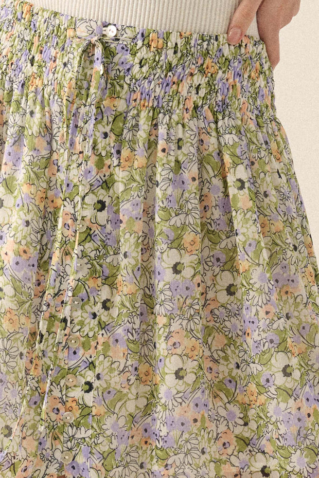 Blossoming Magic Floral Chiffon Maxi Skirt - ShopPromesa