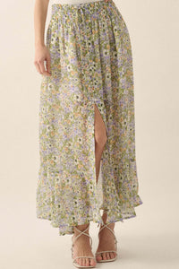 Blossoming Magic Floral Chiffon Maxi Skirt - ShopPromesa