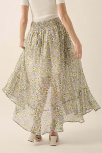 Blossoming Magic Floral Chiffon Maxi Skirt - ShopPromesa