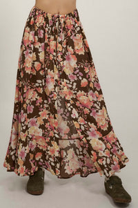 Harvest Dawn Floral Button-Front Maxi Skirt - ShopPromesa