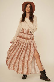 Wild Child Floral-Stripe Maxi Peasant Skirt - ShopPromesa