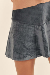 Party Girl Striped Velvet Mini Skirt - ShopPromesa