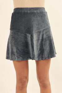 Party Girl Striped Velvet Mini Skirt - ShopPromesa