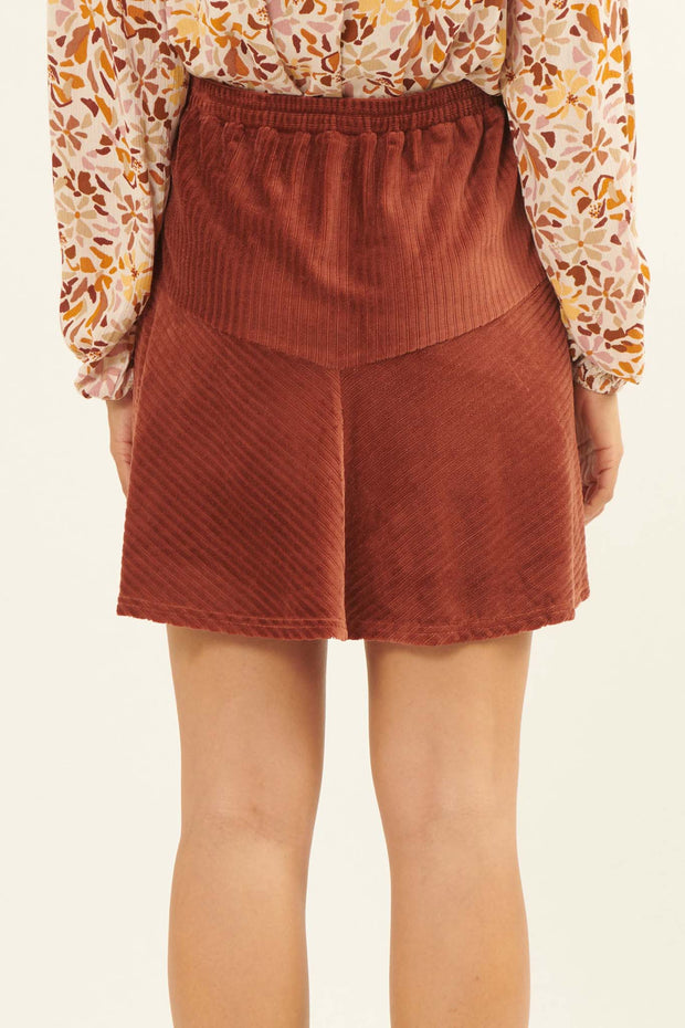 Party Girl Striped Velvet Mini Skirt - ShopPromesa