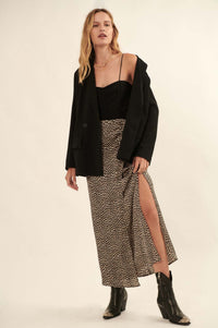 Animal Nature Animal-Print Satin Wrap Maxi Skirt - ShopPromesa