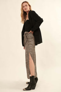 Animal Nature Animal-Print Satin Wrap Maxi Skirt - ShopPromesa