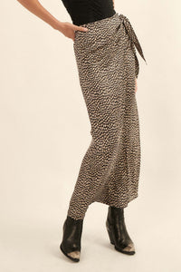 Animal Nature Animal-Print Satin Wrap Maxi Skirt - ShopPromesa