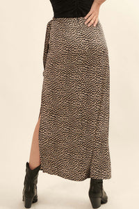 Animal Nature Animal-Print Satin Wrap Maxi Skirt - ShopPromesa