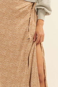 Animal Nature Animal-Print Satin Wrap Maxi Skirt - ShopPromesa