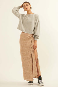 Animal Nature Animal-Print Satin Wrap Maxi Skirt - ShopPromesa