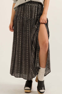 Where You Wander Geo-Print Maxi Prairie Skirt - ShopPromesa