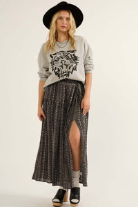 Where You Wander Geo-Print Maxi Prairie Skirt - ShopPromesa