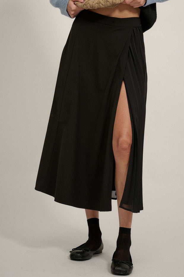 Forgive and Forget Half-Pleated Wrapped Midi Skirt - ShopPromesa