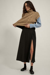 Forgive and Forget Half-Pleated Wrapped Midi Skirt - ShopPromesa