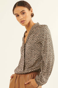 Fierce Creature Animal-Print Satin Surplice Top - ShopPromesa