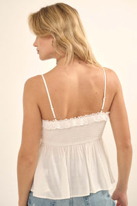 Soul Mate Ruffled Lace Babydoll Cami Top - ShopPromesa