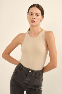 Lifted Fit Sleeveless Racerback Tank Bodysuit - ShopPromesa