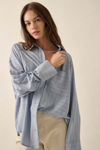 Paradigm Shift Striped Button-Up Pocket Shirt - ShopPromesa