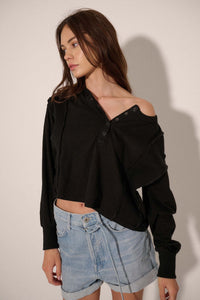 Easy Fit Cotton Slub and Rib-Knit Henley Top - ShopPromesa