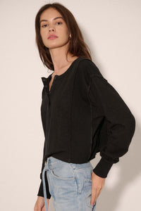 Easy Fit Cotton Slub and Rib-Knit Henley Top - ShopPromesa