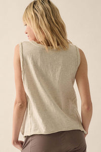 Easy Fit Cotton Slub Half-Button Henley Tank Top - ShopPromesa