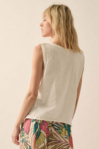 Easy Fit Cotton Slub Half-Button Henley Tank Top - ShopPromesa