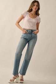Simply Sweet Cropped Pointelle Baby Tee - ShopPromesa