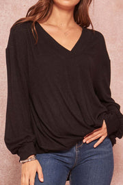 All That Swag Draped Brushed Knit Top - ShopPromesa