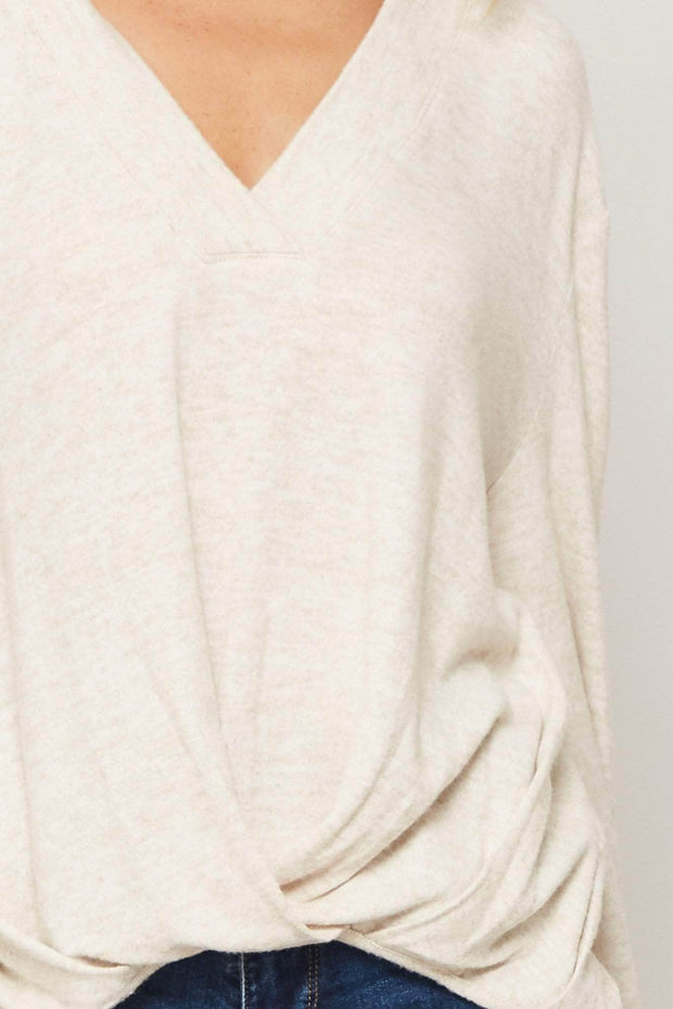 All That Swag Draped Brushed Knit Top - ShopPromesa