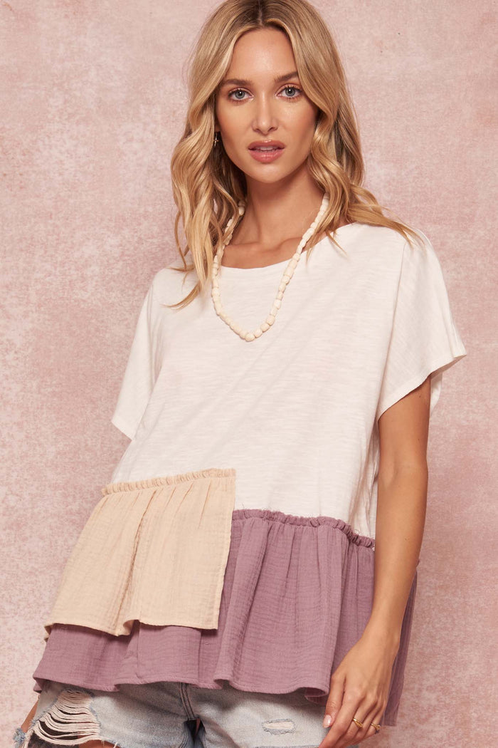 Ruffle Life Oversized Ruffled Babydoll Tee - ShopPromesa