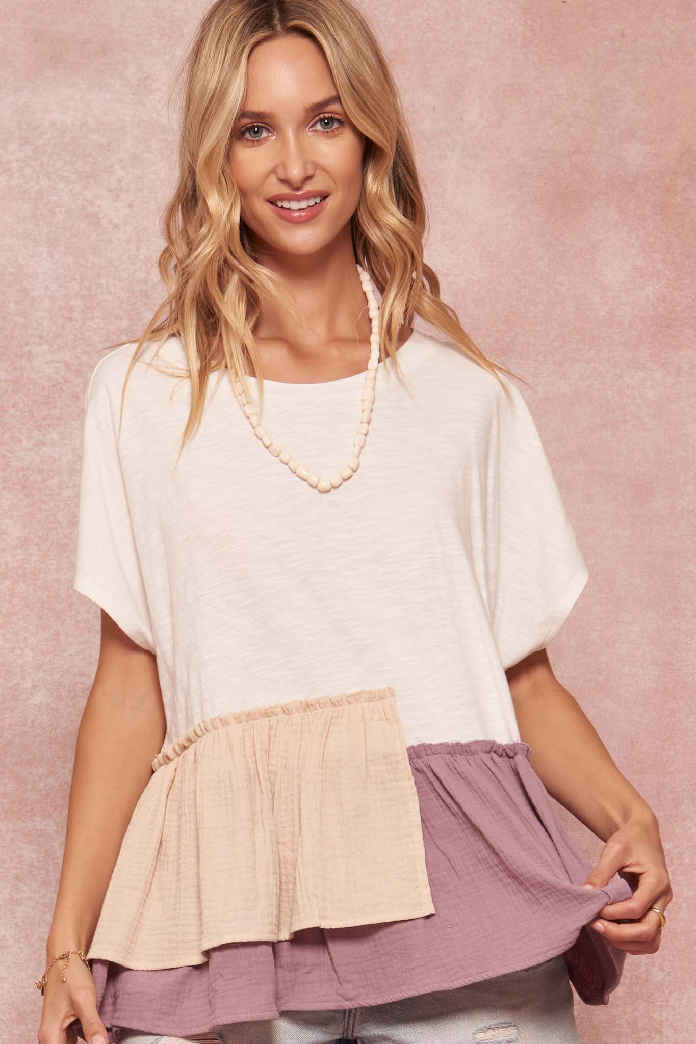 Ruffle Life Oversized Ruffled Babydoll Tee - ShopPromesa