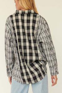 On the Field Plaid Colorblock Button-Front Shirt - ShopPromesa