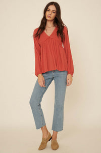 Find Your Bliss Swiss Dot Peasant Top - ShopPromesa