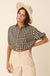 Carefree Heart Cropped Button-Up Gingham Shirt - ShopPromesa