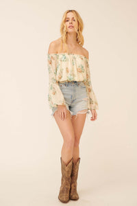 Wild Roses Off-Shoulder Floral Peasant Top - ShopPromesa