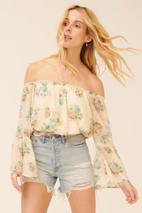 Wild Roses Off-Shoulder Floral Peasant Top - ShopPromesa