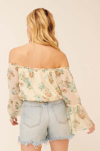 Wild Roses Off-Shoulder Floral Peasant Top - ShopPromesa